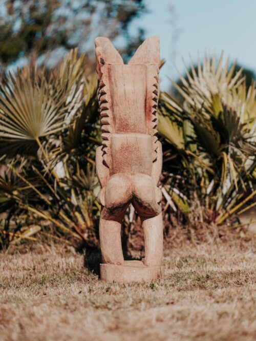 statue tiki totem deco extérieur intérieur polynésie cocotier 100cm timor grossiste statue de jardin