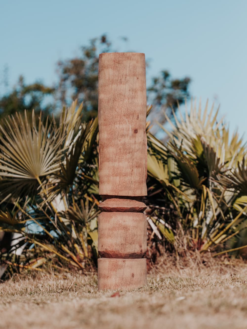 statue tiki totem extérieur a la main polynésie bois cocotier 100cm lombok grossiste statue de jardin