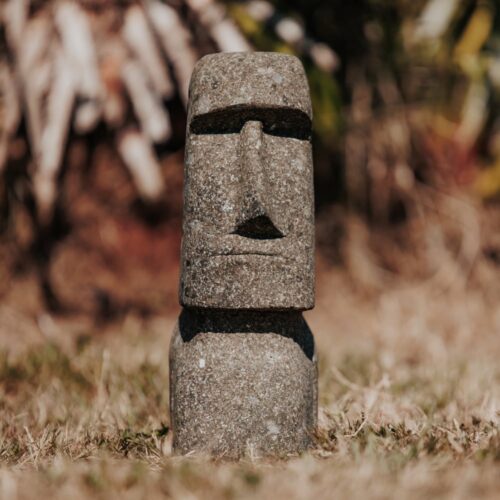 statue de jardin ile de pâques moai décoration intérieur en pierre naturelle 30cm grossiste statue de jardin