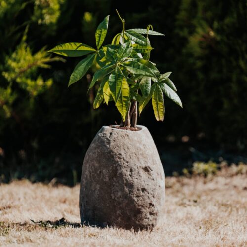 vase pot plante jardinière en pierre de rivière naturelle hauteur 35cm 45cm grossiste statue de jardin