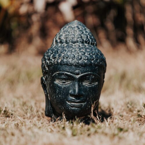 statue de jardin extérieur visage de bouddha noir antique 10cm grossiste statue de jardin