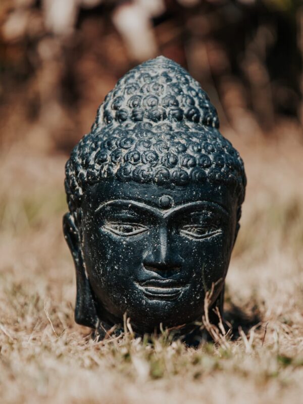 statue de jardin extérieur visage de bouddha noir antique 10cm grossiste statue de jardin