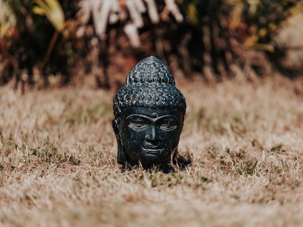 statue de jardin extérieur tête de bouddha noir antique 10cm grossiste statue de jardin