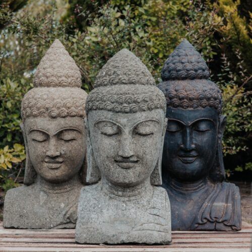 statue de jardin buste de bouddha extérieur en pierre naturelle sculptée 70cm 80cm grossiste statue de jardin