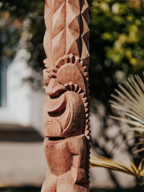 statue tiki totem extérieur intérieur polynésie bois cocotier 150cm dili grossiste statue de jardin