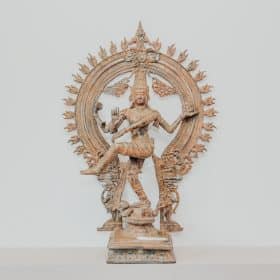 Statuette Statue Indischer Gott Shiva Nataraja Tanzend Stehend Farbe Bronze 60cm