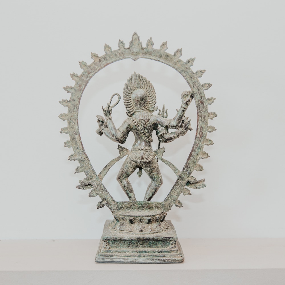 statuette statue dieu indien déesse kali couleur bronze dansant debout en laiton 37cm