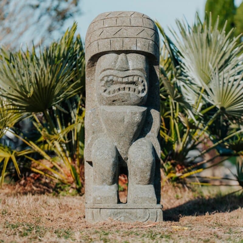 Statue Totem Tiki en bois de cocotier pour jardin – Exotic Design