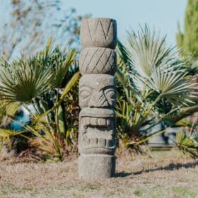 Statua polinesiana da giardino in pietra vulcanica 100cm - Pirae