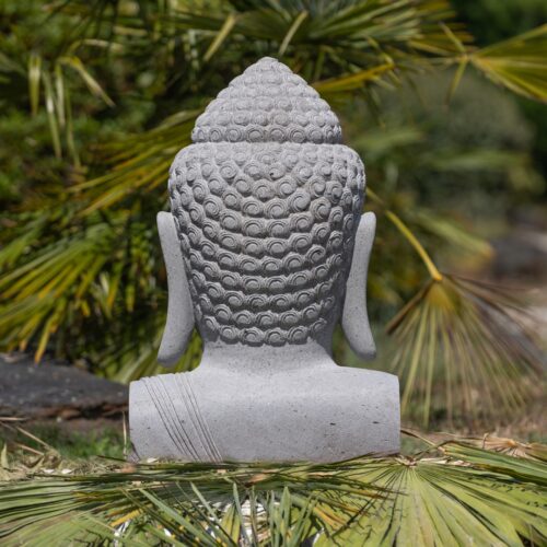décoration tete de bouddha en pierre naturelle premium souriant