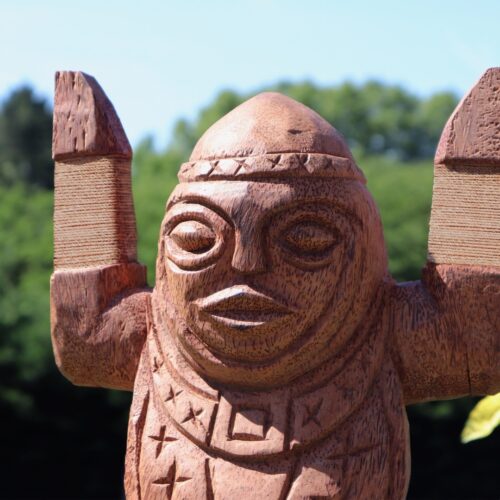 statue totem tiki en bois de cocotier kho lanta 60cm jardin décoration 03