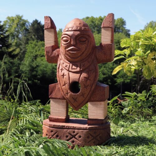 totem tiki en bois de cocotier kho lanta 60cm jardin décoration