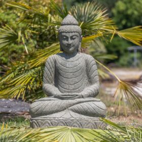 Statue sitzender Buddha aus Naturstein 100cm