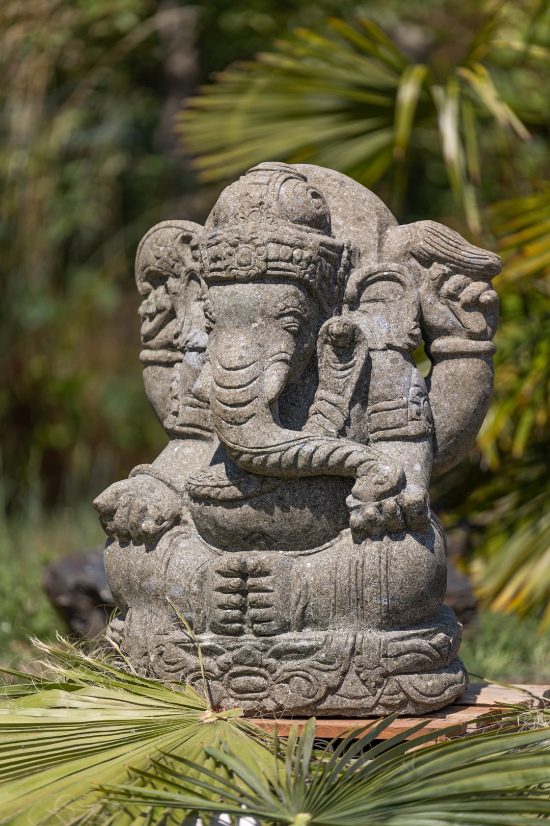 statue de jardin ganesh bali hinduen pierre naturelle