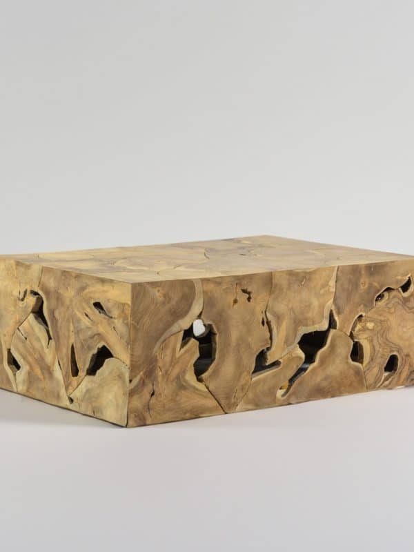 table basse en bois massif de teck 120cm x 80cm Milo