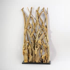 cloison de séparation en bois de teck naturel 100cm largeur 200cm hauteur Noah