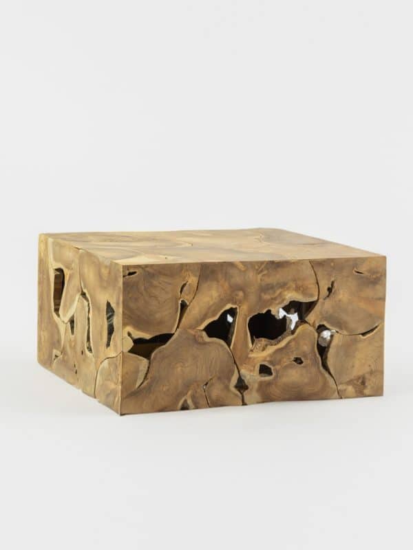 table basse en bois massif de teck carrée 80 x 80cm Milo