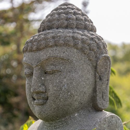 visage Statue buste bouddha en pierre volcanique naturelle 80cm xl