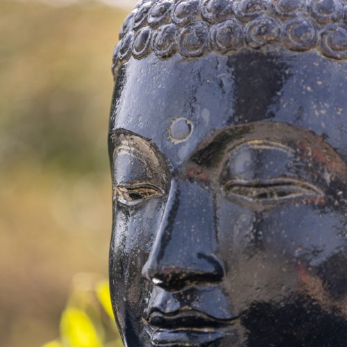 fontaine tête de bouddha noir antique 75cm