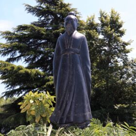 statue de guerrier chinois xxl exterieur xian en pierre 150cm