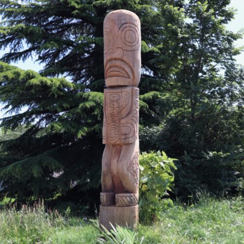 totem tiki en bois de cocotier pour jardin 150cm morea