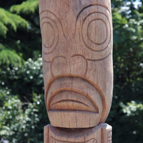 totem tiki bois de cocotier pour jardin 150cm morea