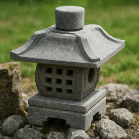 lanterne de jardin japonaise en pierre de lave 40cm akita statue de jardin