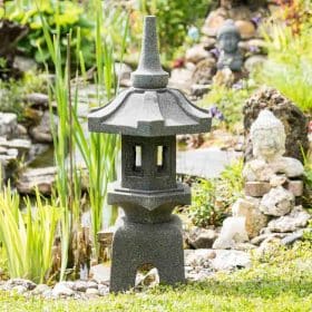 lanterne potsu en pierre naturelle jardin japonais 80cm