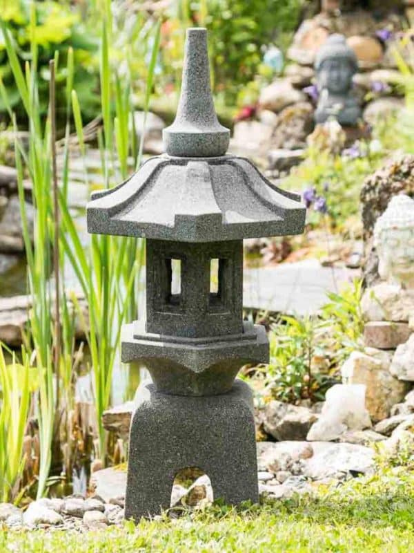 lanterne potsu en pierre naturelle jardin japonais 80cm