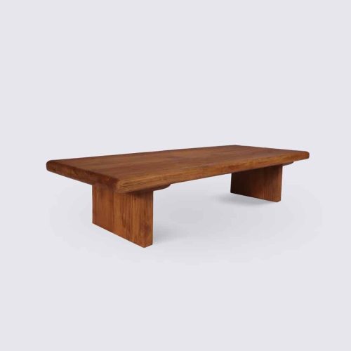 table basse en bois de teck massif recyclé 120cm rectangle japendi style japonais bali