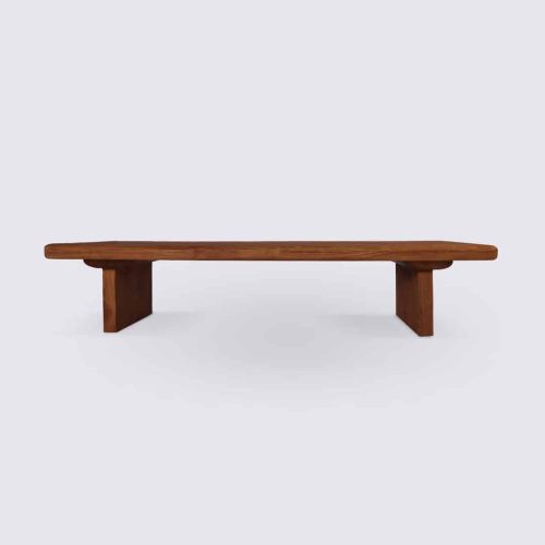 table basse en bois de teck massif recyclé 120cm rectangle japendi style japonais