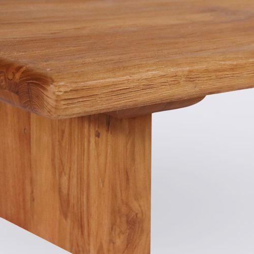 table basse bois de teck massif recyclé 120cm rectangle japendi style japonais
