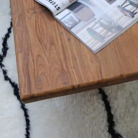 table basse en bois de teck massif 120cm rectangle japendi style japonais