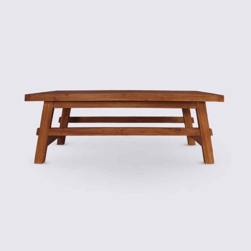 table basse en bois de teck massif recyclé 120cm rectangulaire ama