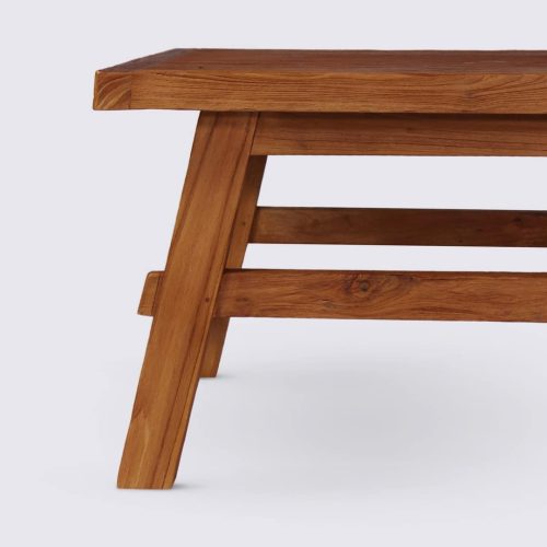 table basse en bois de teck massif recyclé 120cm rectangle ama