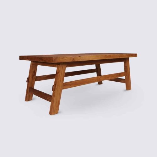 table basse en bois de teck massif recyclé 120cm rectangulaire ama bali