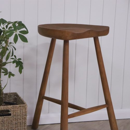 chaise de bar en bois massif de teck koa 78cm