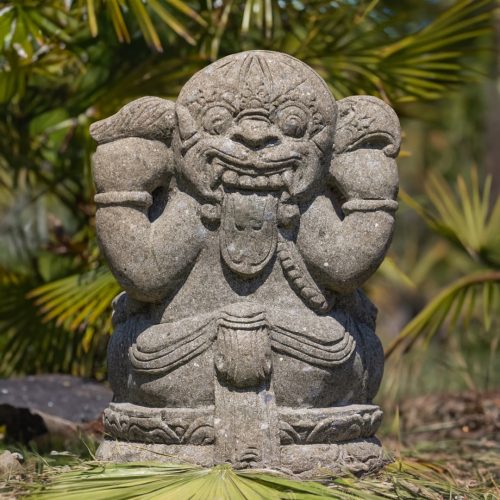 statue ganesh en pierre naturelle xxl 100cm sculptée gris