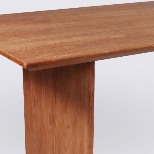 table de salle a manger en bois massif de teck recyclé 180cm 4 places rectangle coins arrondis Nora