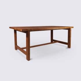 table de salle a manger en bois massif de teck recyclé 200cm 6 places 8 places rectangle ferme ancienne
