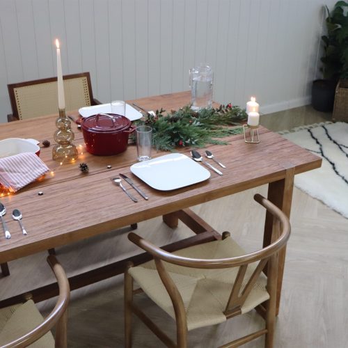 table a manger en bois massif de teck recyclé 200cm 6 places 8 places rectangle ferme