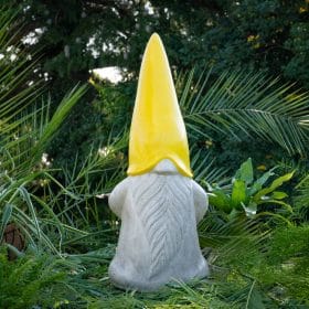 Statue nain jaune en pierre reconstituée FACE