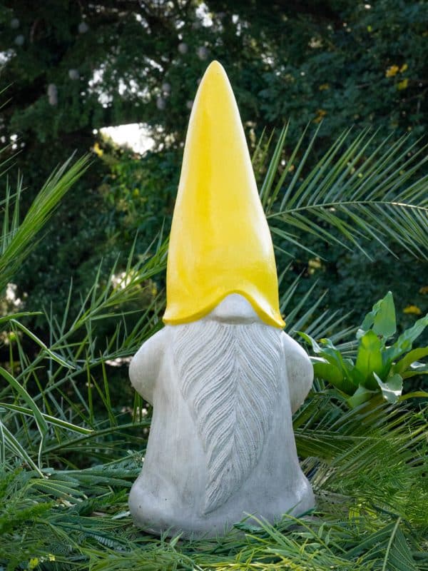 Statue nain jaune en pierre reconstituée FACE