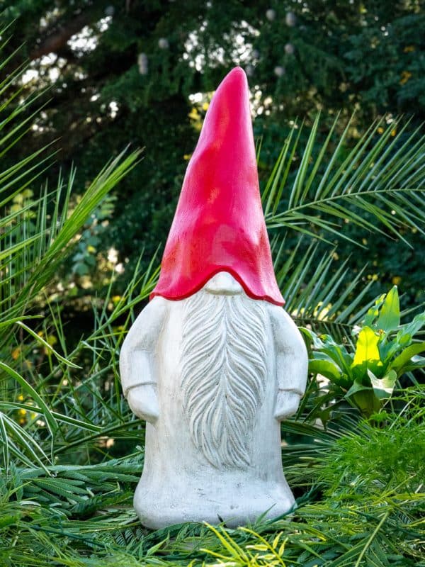 Statue nain rouge en pierre reconstituée FACE