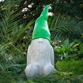 Statue nain vert en pierre reconstituée FACE