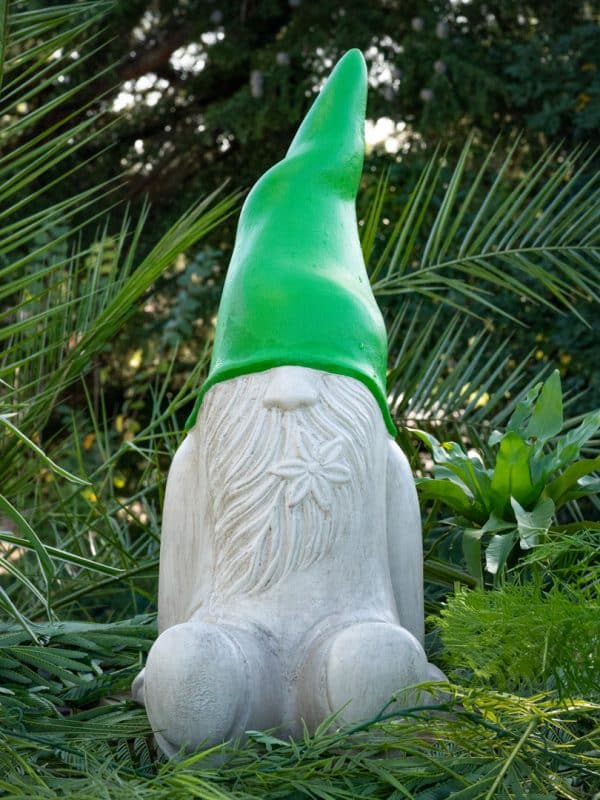 Statue nain vert en pierre reconstituée FACE